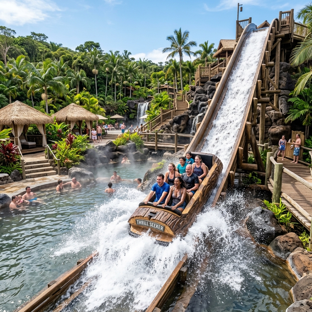 Kolam Arus Sungai Hangat (Log Flume)
