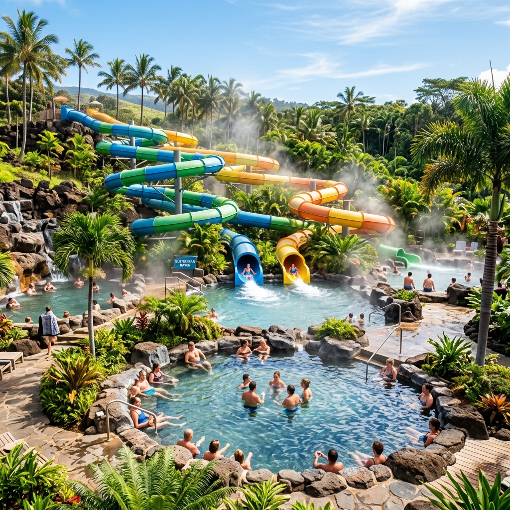 Water Slides (Seluncuran Raksasa Air Hangat)